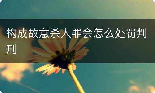 构成故意杀人罪会怎么处罚判刑