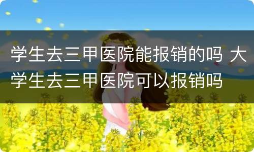 学生去三甲医院能报销的吗 大学生去三甲医院可以报销吗