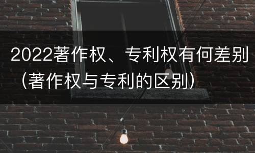 2022著作权、专利权有何差别（著作权与专利的区别）