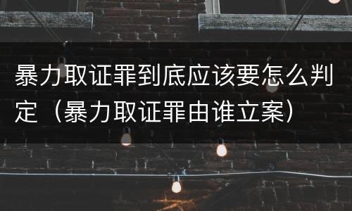 暴力取证罪到底应该要怎么判定（暴力取证罪由谁立案）