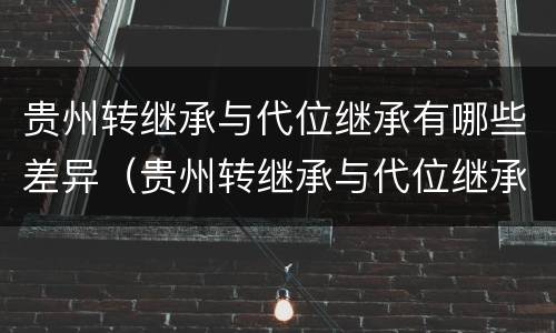贵州转继承与代位继承有哪些差异（贵州转继承与代位继承有哪些差异之处）