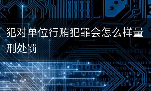 犯对单位行贿犯罪会怎么样量刑处罚