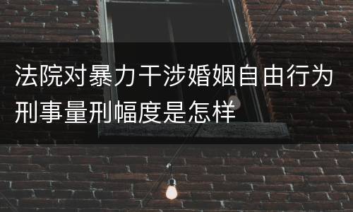 法院对暴力干涉婚姻自由行为刑事量刑幅度是怎样