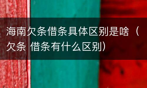 海南欠条借条具体区别是啥（欠条 借条有什么区别）