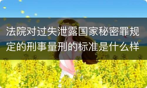 法院对过失泄露国家秘密罪规定的刑事量刑的标准是什么样的