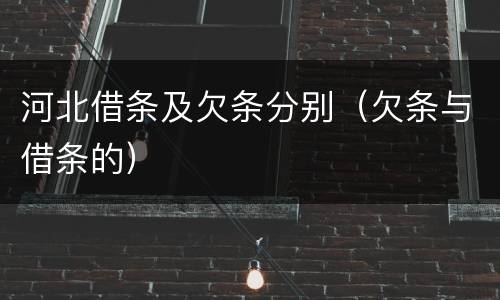 河北借条及欠条分别（欠条与借条的）