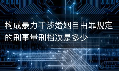 构成暴力干涉婚姻自由罪规定的刑事量刑档次是多少