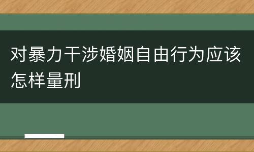 对暴力干涉婚姻自由行为应该怎样量刑