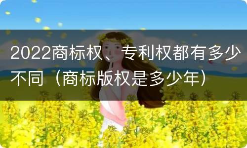 2022商标权、专利权都有多少不同（商标版权是多少年）