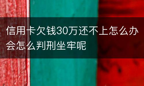 信用卡欠钱30万还不上怎么办会怎么判刑坐牢呢