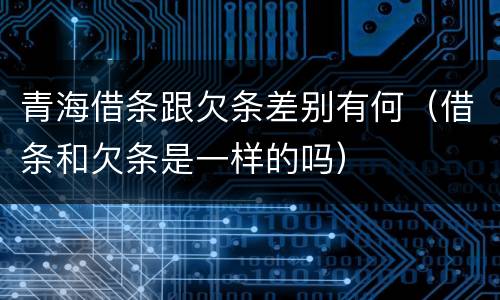 青海借条跟欠条差别有何（借条和欠条是一样的吗）