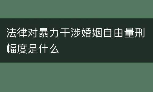 法律对暴力干涉婚姻自由量刑幅度是什么