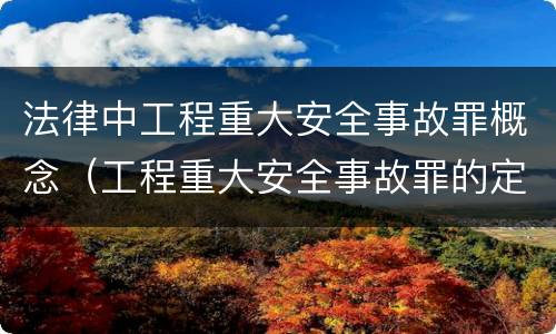 法律中工程重大安全事故罪概念（工程重大安全事故罪的定义）