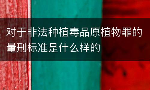 对于非法种植毒品原植物罪的量刑标准是什么样的