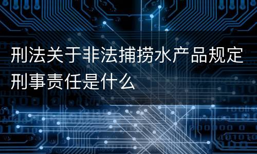 刑法关于非法捕捞水产品规定刑事责任是什么