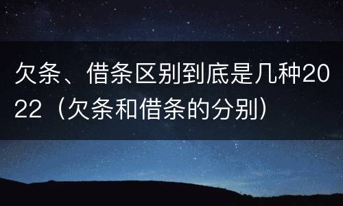 欠条、借条区别到底是几种2022（欠条和借条的分别）