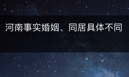 河南事实婚姻、同居具体不同