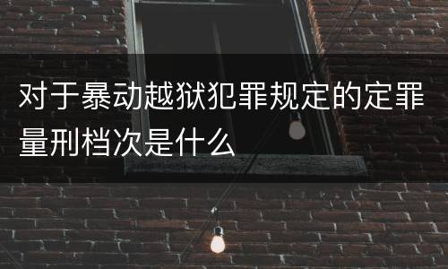 对于暴动越狱犯罪规定的定罪量刑档次是什么