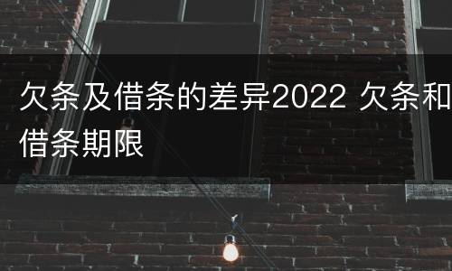 欠条及借条的差异2022 欠条和借条期限