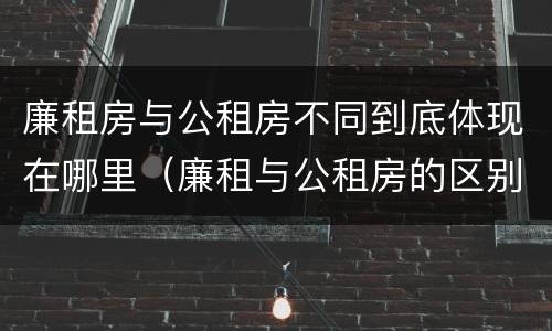 廉租房与公租房不同到底体现在哪里（廉租与公租房的区别）