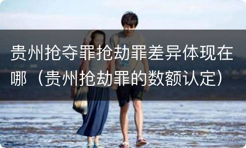 贵州抢夺罪抢劫罪差异体现在哪（贵州抢劫罪的数额认定）