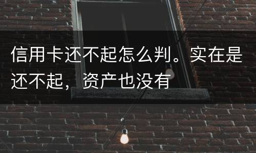 信用卡还不起怎么判。实在是还不起，资产也没有