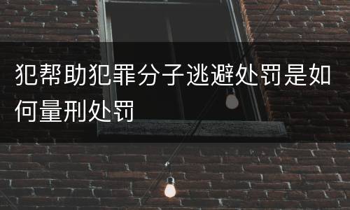 犯帮助犯罪分子逃避处罚是如何量刑处罚
