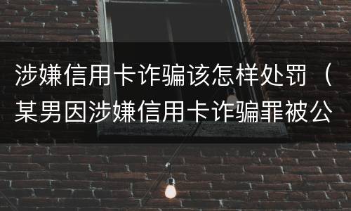 涉嫌信用卡诈骗该怎样处罚（某男因涉嫌信用卡诈骗罪被公安机关立案侦查）