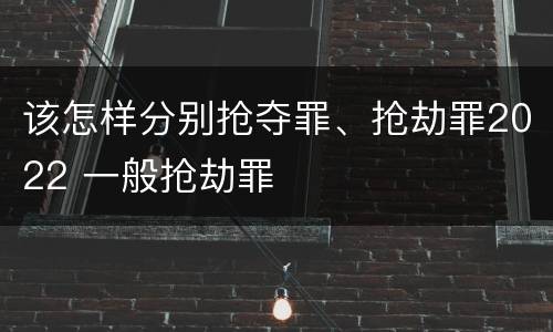 该怎样分别抢夺罪、抢劫罪2022 一般抢劫罪