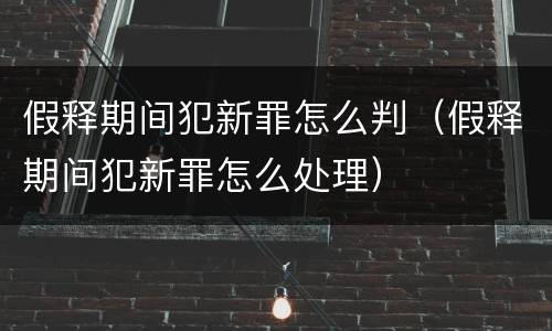 假释期间犯新罪怎么判（假释期间犯新罪怎么处理）
