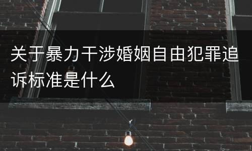 关于暴力干涉婚姻自由犯罪追诉标准是什么