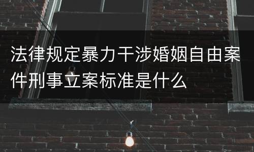 法律规定暴力干涉婚姻自由案件刑事立案标准是什么