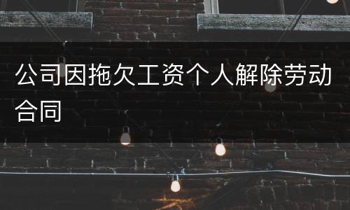 公司因拖欠工资个人解除劳动合同