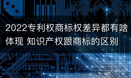 2022专利权商标权差异都有啥体现 知识产权跟商标的区别