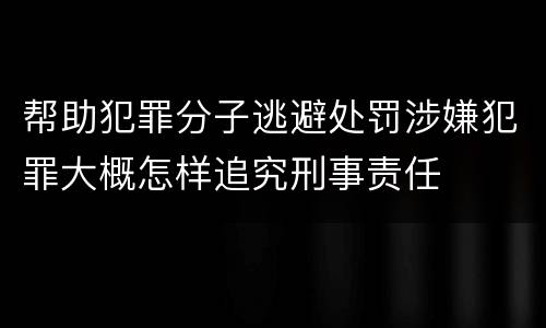 帮助犯罪分子逃避处罚涉嫌犯罪大概怎样追究刑事责任