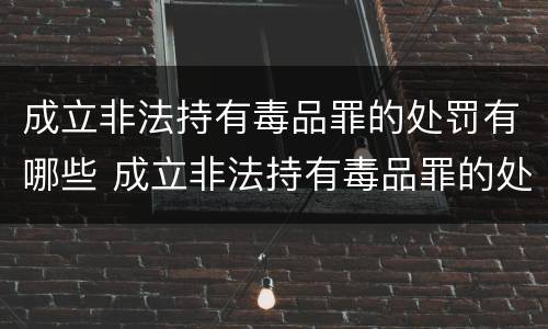 成立非法持有毒品罪的处罚有哪些 成立非法持有毒品罪的处罚有哪些情形