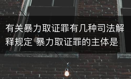 有关暴力取证罪有几种司法解释规定 暴力取证罪的主体是