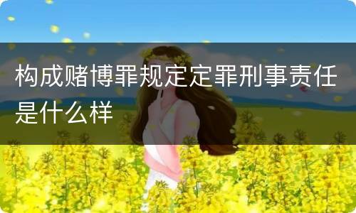 构成赌博罪规定定罪刑事责任是什么样