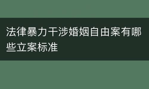 法律暴力干涉婚姻自由案有哪些立案标准