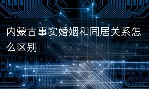 内蒙古事实婚姻和同居关系怎么区别