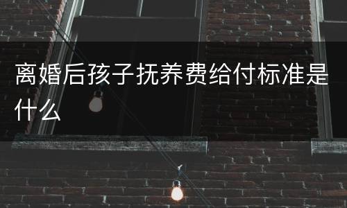 离婚后孩子抚养费给付标准是什么