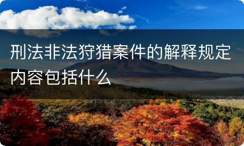 刑法非法狩猎案件的解释规定内容包括什么