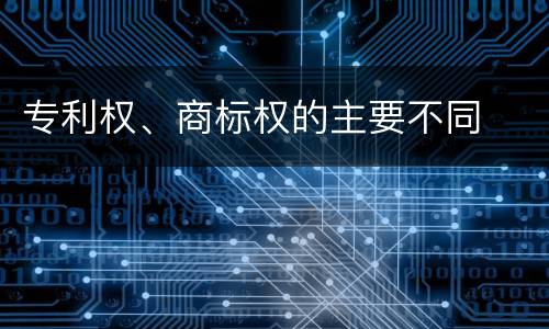 专利权、商标权的主要不同