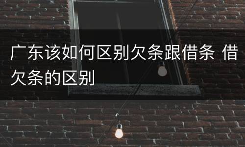 广东该如何区别欠条跟借条 借欠条的区别