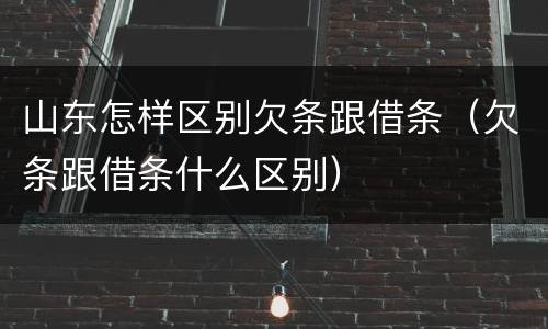 山东怎样区别欠条跟借条（欠条跟借条什么区别）