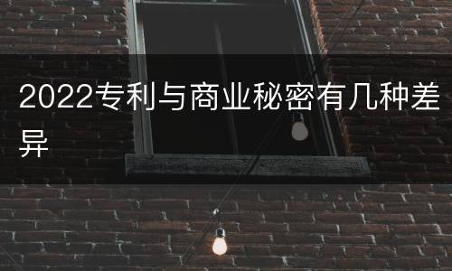 2022专利与商业秘密有几种差异
