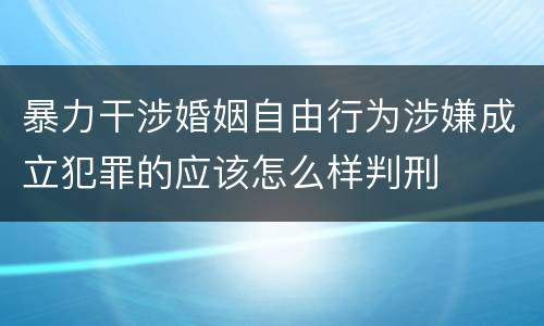 暴力干涉婚姻自由行为涉嫌成立犯罪的应该怎么样判刑