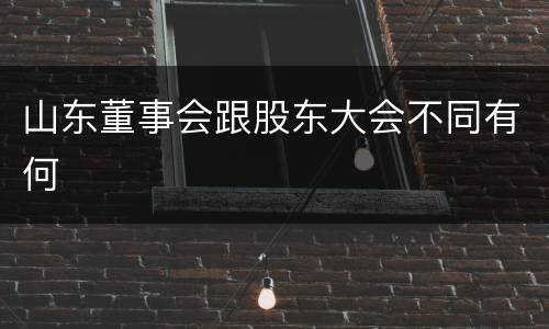 山东董事会跟股东大会不同有何