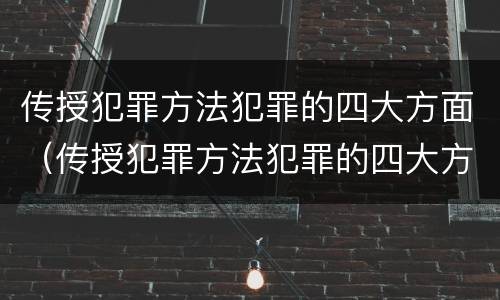 传授犯罪方法犯罪的四大方面（传授犯罪方法犯罪的四大方面是什么）