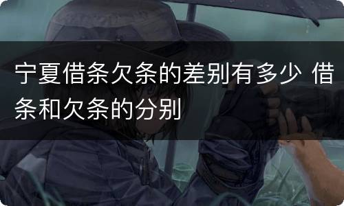 宁夏借条欠条的差别有多少 借条和欠条的分别